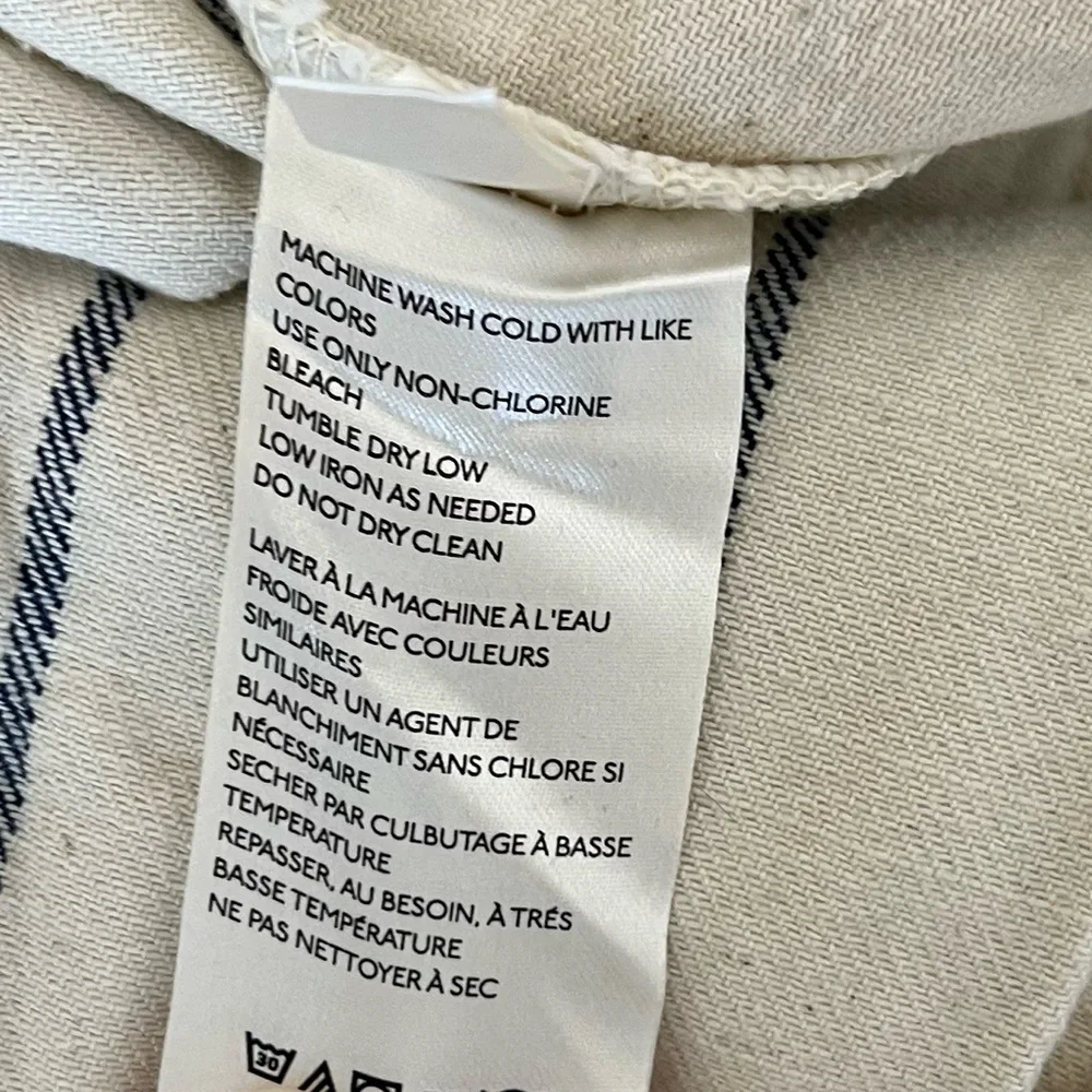 NWT Anthropologie Cream & Blue Striped Jumpsuit Size 4P